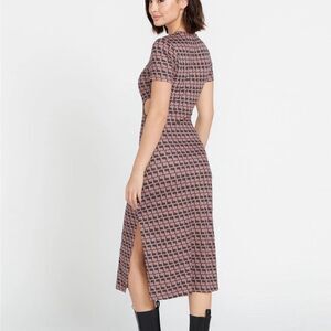 Volcom Disco Rodeo Geometric Patterned Midi Dress with side cut-outs - Black and